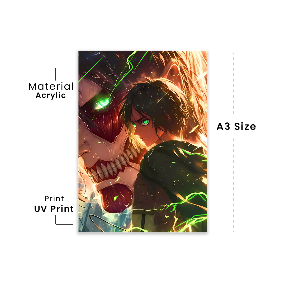 Eren Yeager – Titan Awakening Premium Acrylic Anime Wall Frame