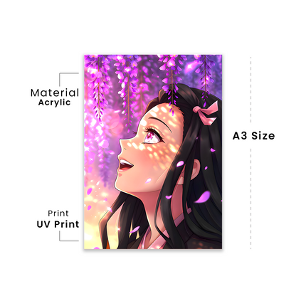 Nezuko Kamado – Blossom Glow - Premium Acrylic Anime Wall Frame