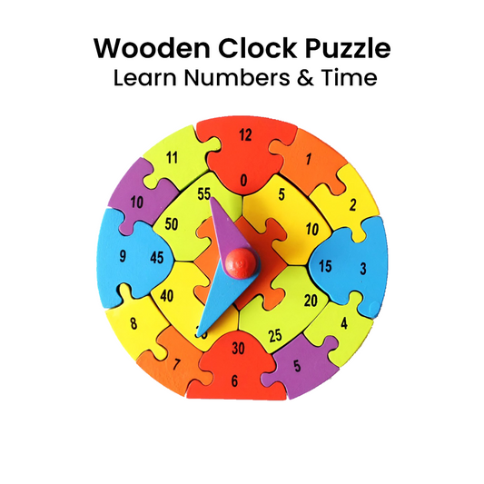 Colorful Wooden Clock Puzzle – Kids Learning Toy