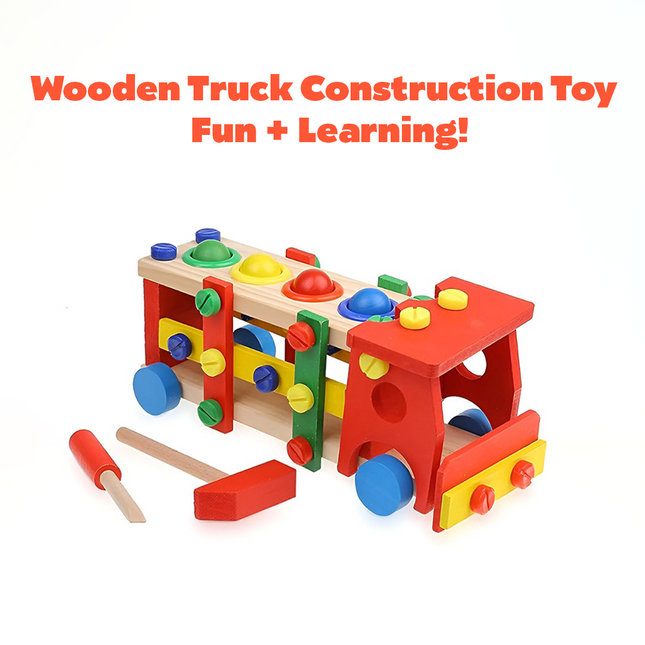Wooden Bus Hammer & Ball Toy