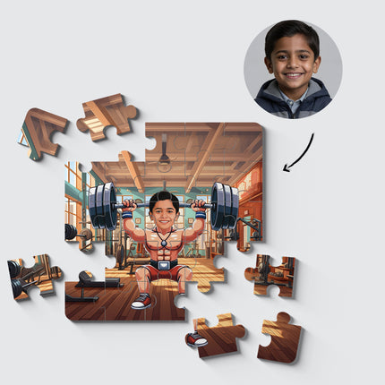 Personalised Weight lifter Desire Puzzle Photo Frame