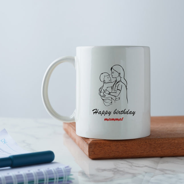 Happy Birthday Mamma Wishes Printed Ceramic Mug