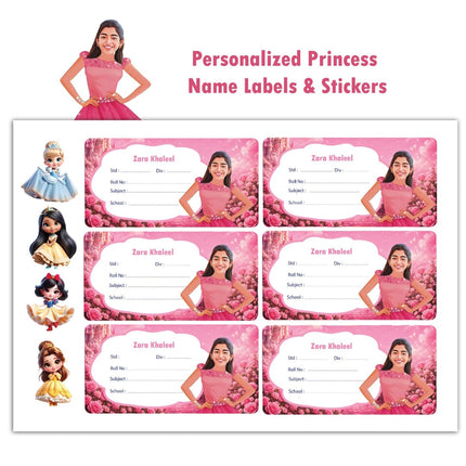 Superhero Custom Labels & Stickers with Child Photo & Name – 4 Characters in 1 Pack