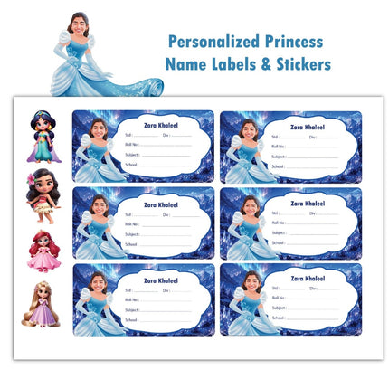 Superhero Custom Labels & Stickers with Child Photo & Name – 4 Characters in 1 Pack