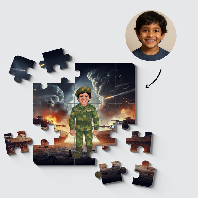 Personalised Soldier Desire Puzzle Photo Frame
