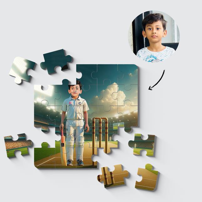 Personalised Cricketer Desire Puzzle Photo Frame