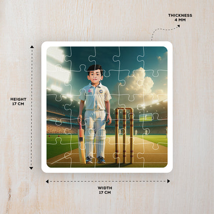 Personalised Cricketer Desire Puzzle Photo Frame