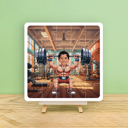 Personalised Weight lifter Desire Puzzle Photo Frame