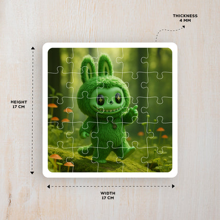 Green Grape Labubu Doll Puzzle Photo Frame