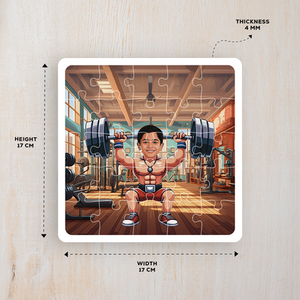 Personalised Weight lifter Desire Puzzle Photo Frame