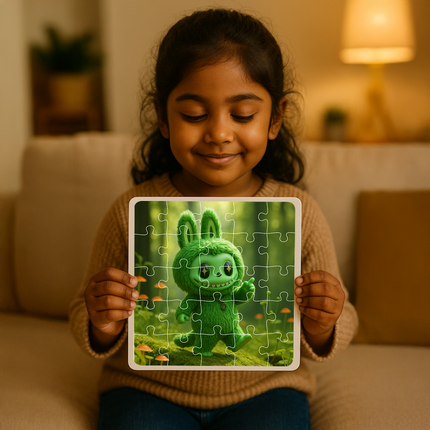 Green Grape Labubu Doll Puzzle Photo Frame