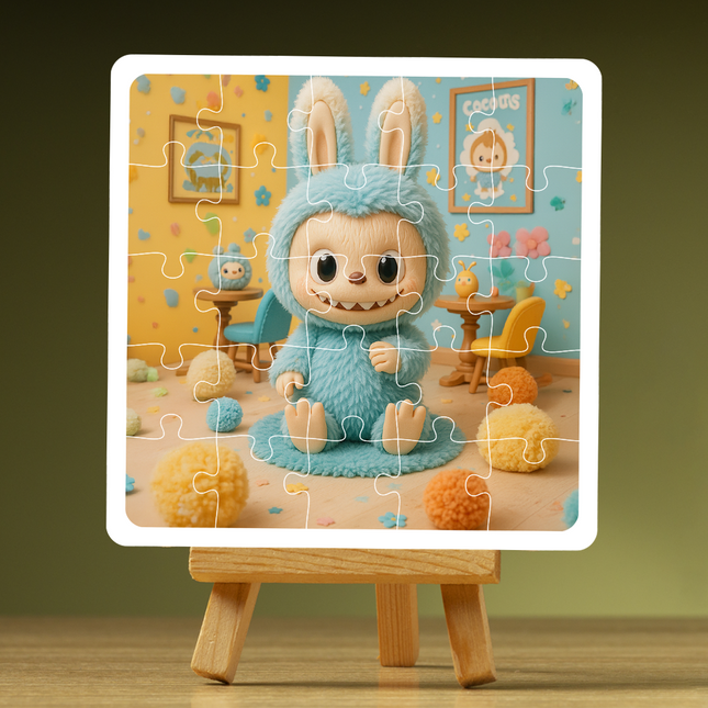 Sea Salt Coconut Labubu Doll Puzzle Photo Frame
