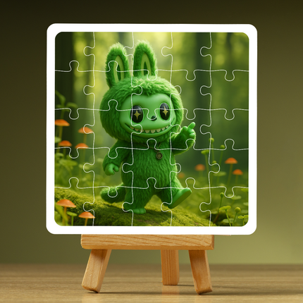 Green Grape Labubu Doll Puzzle Photo Frame