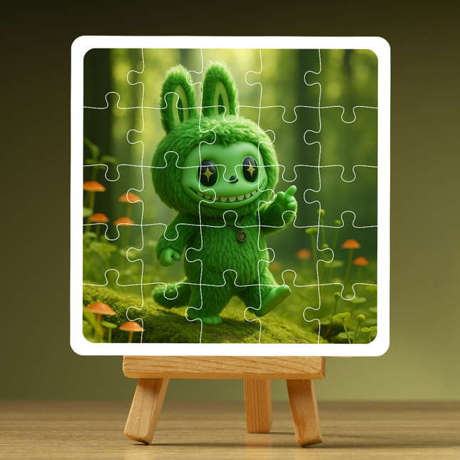 Green Grape Labubu Doll Puzzle Photo Frame
